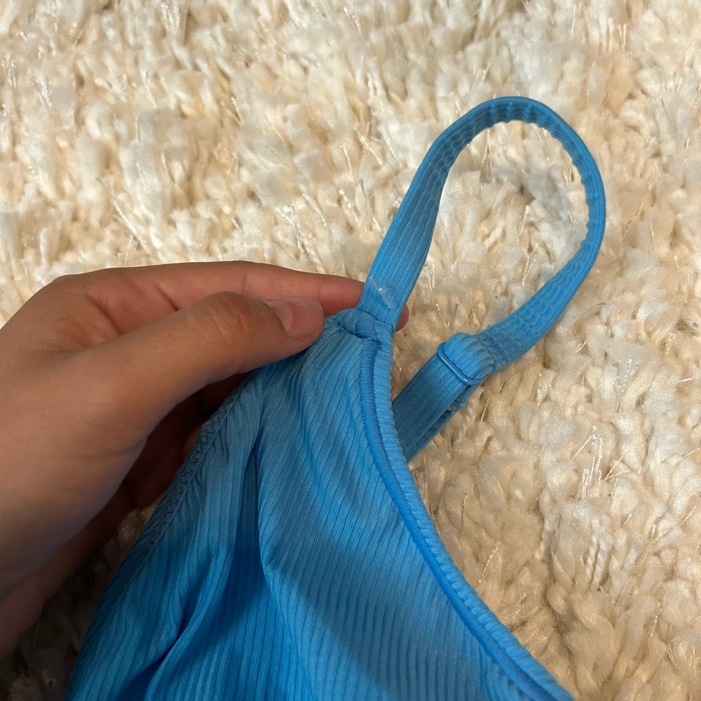 Blue Ribbed Bralette - Picture 2 of 5